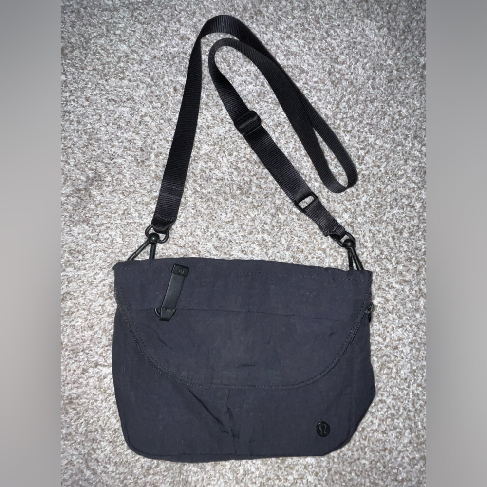 Lulu Lemon Black foldover purse
